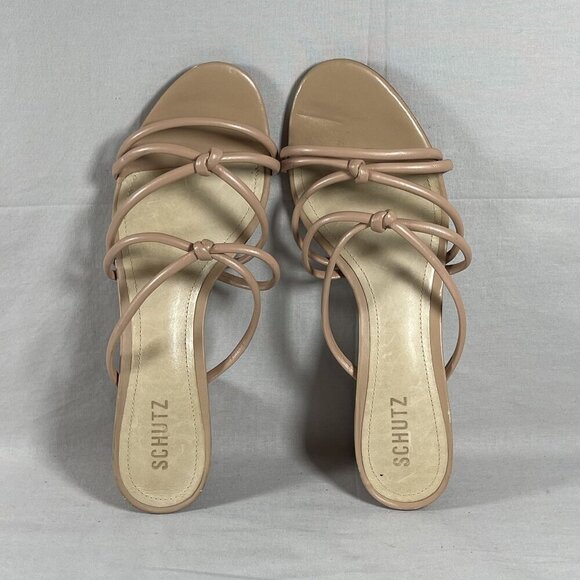 SCHUTZ True Beige Princey Strappy Block Heel Sandal Women's Shoe Size 9.5-NEW - Picture 5 of 8